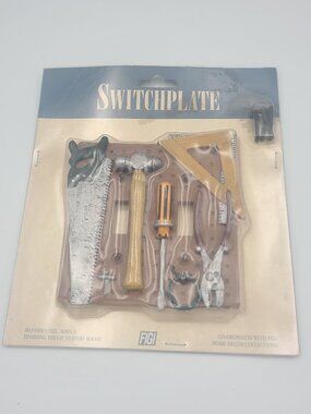 Vintage FIGI Handyman Workshop Light Double Switch Plate Cover Man Cave 3D 1998